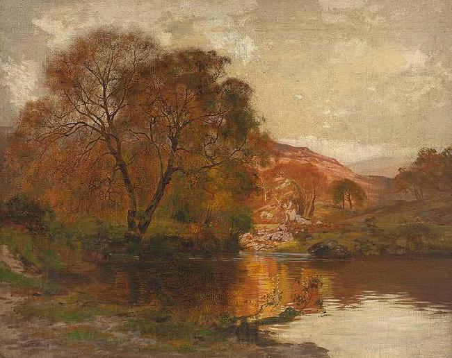 Alfred East Lake in Autumn Spain oil painting art